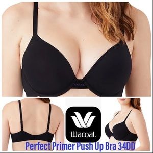 NWOT Wacoal Perfect Primer Push Up Bra 34DD Black
